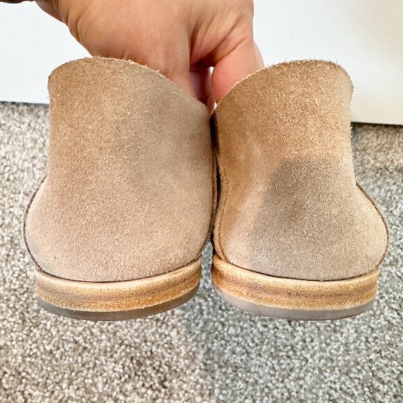 Pedro Garcia Yoshi Suede Leather Soft Slip On Smoking Loafer Flats Beige 39 US 9 - Picture 5 of 10
